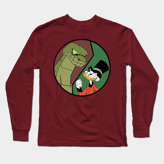 Scrooge vs.  Jormungandr Long Sleeve T-Shirt by Number1Robot